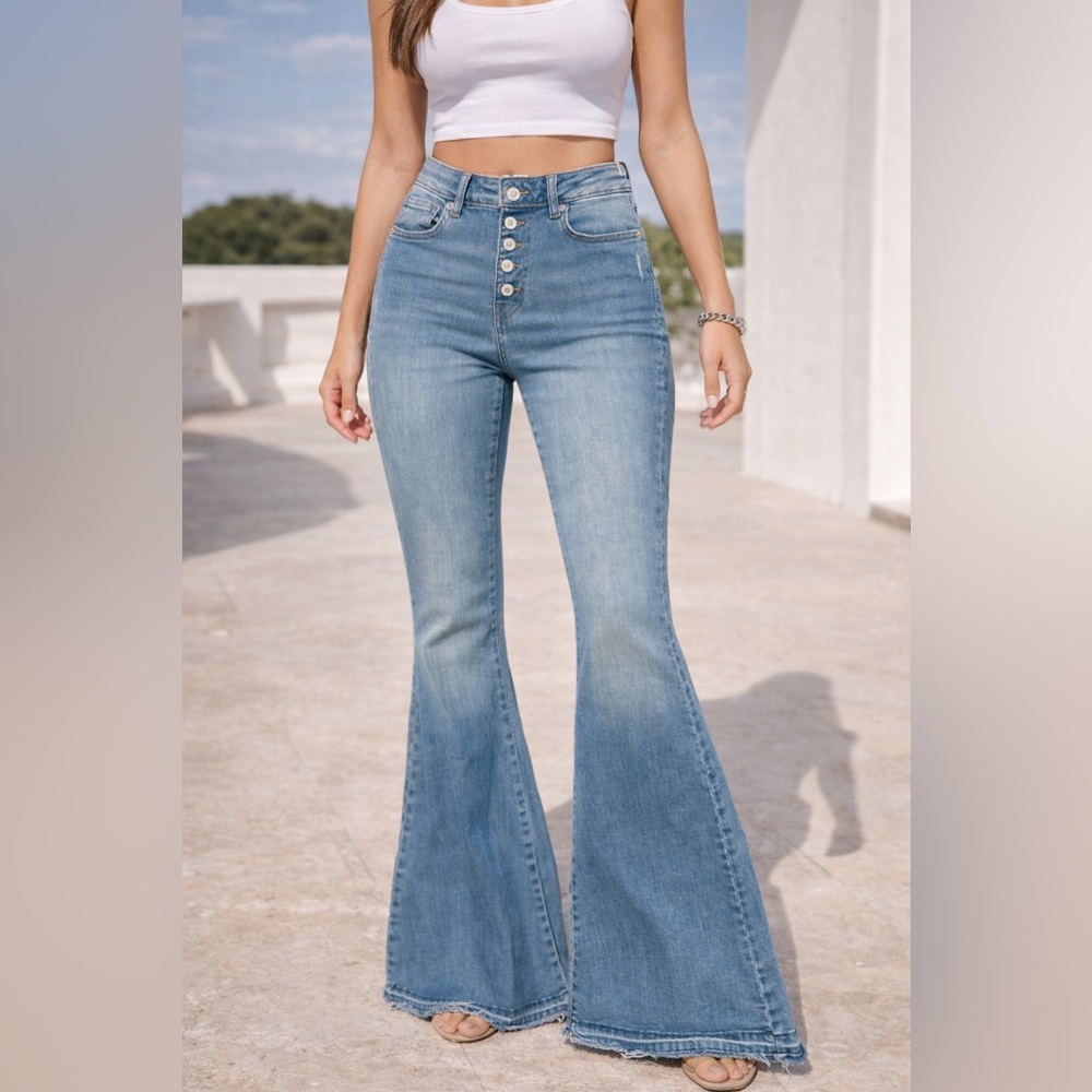 Forever 21 Light Blue Flare Jeans